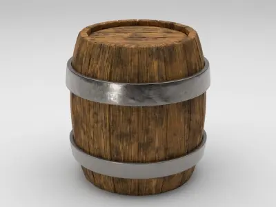 Wooden barrel Free 3D model purchase