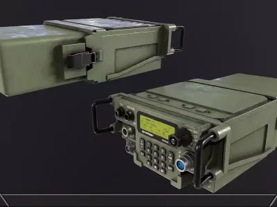 Military radio Low-poly 3D model 2
