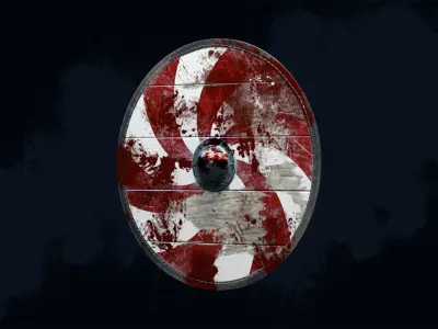 Viking shield 2 - Bloodied Relic Low-poly 3D model