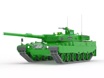 Leopard 2 Flachturm Projekt Leopard 3 kurze Wanne from 1979 Free 3D model