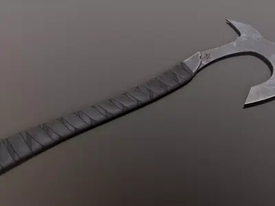 Post-Apocalyptic War Axe Low-poly 3D model