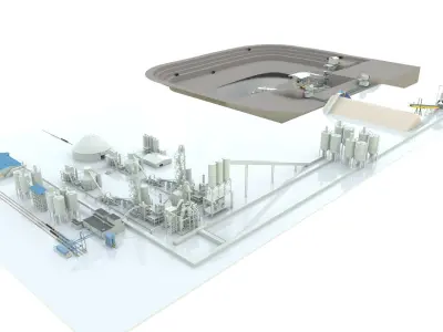 Cement Plant 3D model get