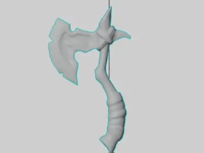 ANCIENT AXE GAMERADY LOW POLY  AXE Low-poly 3D model