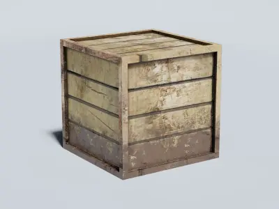 Wooden Crate Free low-poly 3D model get