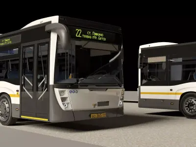 City Bus with interior 3D model purchase