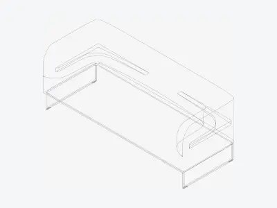 Furniture - Sofa - Contemporary - Line - Type 2 Low-poly 3D model