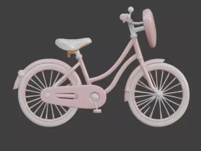 Stylized 3D Valentine  Bicycle Model Low-poly 3D model
