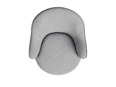 Circle Leg Base Gray Fabric Swivel Chair Low-poly 3D model