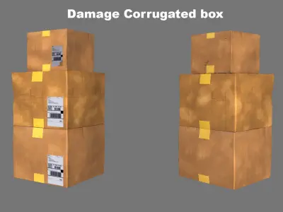 Cardboard box Low-poly 3D model 7
