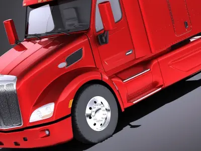 Peterbilt 579 semi truck 2017 VRAY 3D model