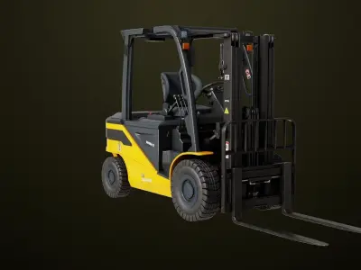 Forklift Truck03 Yellow All PBR Unity UE Textures Low-poly 3D model