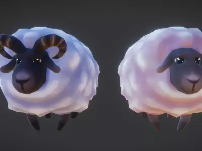 Sheep Low-poly 3D model get