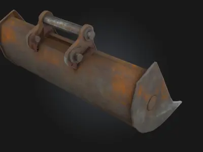 Excavator Bucket  Heavy-Duty Power for Earthmoving Scenes 3D model