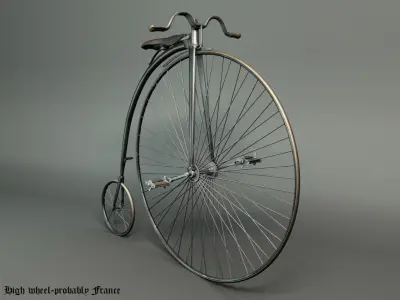 High wheel Low-poly 3D model