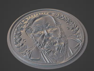Charles Darwin Medallion 3D print model purchase