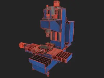 Milling machine Low-poly 3D model get