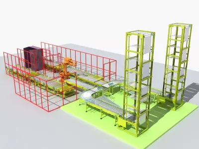 Industrial Equipment 13 - Packaging Production Line 3D model
