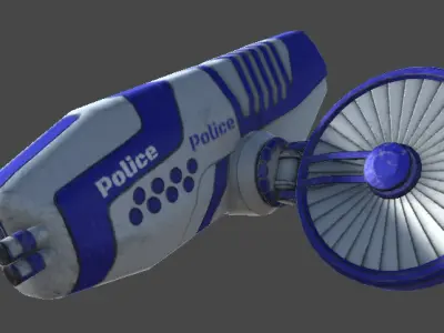 Futuristic Police Drone 01 - Unity Game Ready Asset Low-poly 3D model