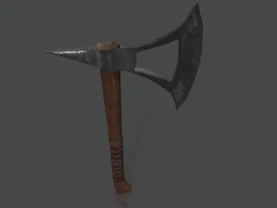Viking Axe Low-poly 3D model 18