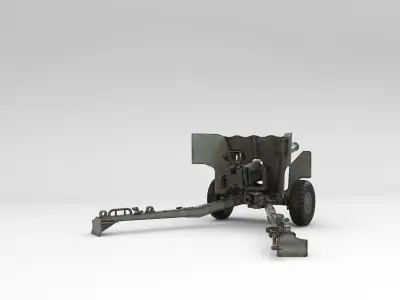 Low Poly Ordnance QF 6-pounder Low-poly 3D model