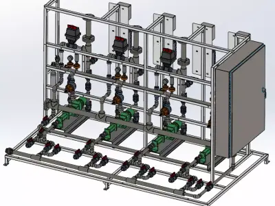 Polymer chemical feed system 3 duty and 1 standby 3D model