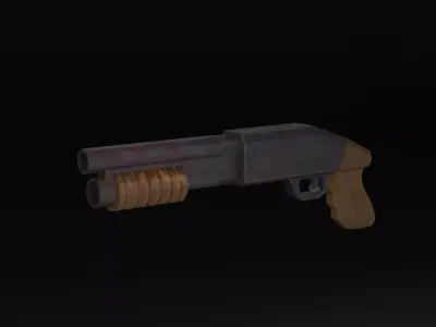 Cartoon - Shotgun Low-poly 3D model