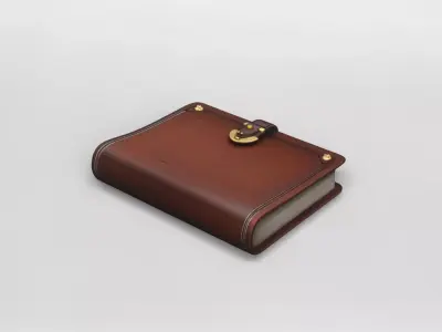 Vintage Leather-Bound Journal 3D Model 3D model