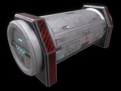 Scifi Crate Openable Door Low-poly 3D model purchase