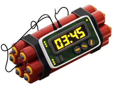 3D Army Time Bomb Low-poly 3D model