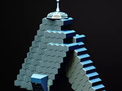Hexspire Citadel Building Scifi 3D Printable STL File 3D print model