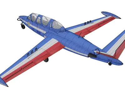 Fouga Magister CM-170 Low-poly 3D model