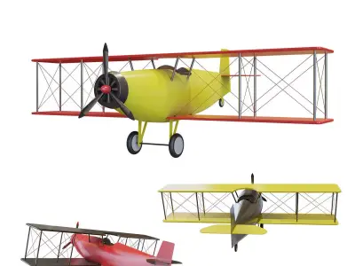 Simple Small Airplane many PBR Option Colors Low-poly 3D model