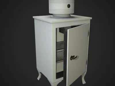 Antique Fridge Low-poly 3D model