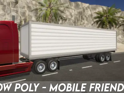 Semi Truck Trailer 01 - Box  Low-poly 3D model