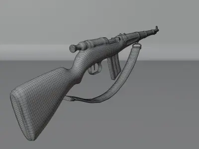 Low Poly Stylized Rifle 3D Model - Game Ready Low-poly 3D model
