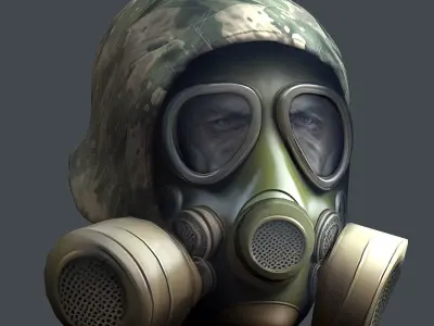 Helmet 3d model military combat Military Low-poly Low-poly 3D model 59