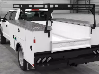 Ford Super Duty F550 with Service Body White 3D model