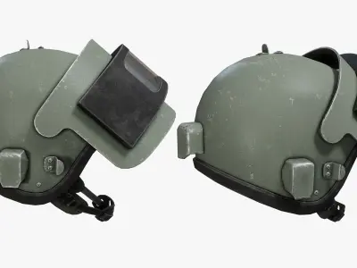 Helmet Low-poly 3D model 12