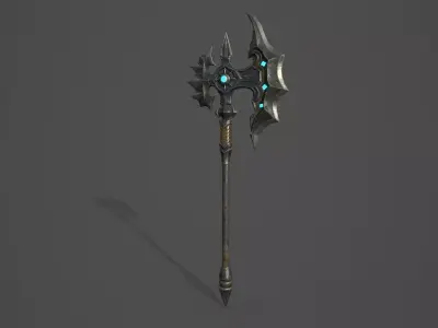 Fantasy Battle Axe Low-poly 3D model buy