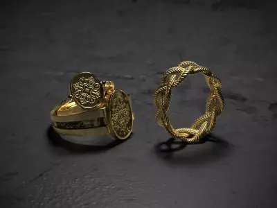 Ancient Rings Low-poly 3D model