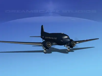 Douglas R-4D Dakota US Navy V4 3D model