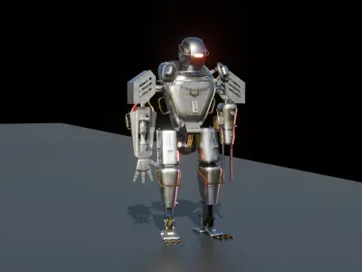 Dieselpunk Security Robot 3D model