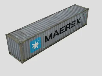 Cargo Shipping Container 3D model 02 Low-poly 3D model