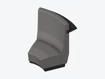 Seating - Contemporary - Blume - Extension - High Back - Round Low-poly 3D model