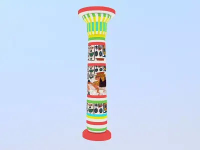  Ancient Egypt Column Low-poly 3D model