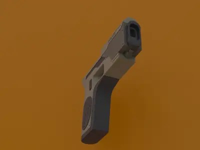 Gun Pistol Low-poly 3D model