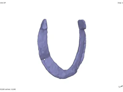 Set of three antique rusty horseshoes 3D model