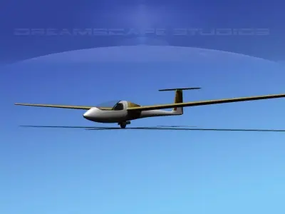 Venture Sailplane Low-poly 3D model 6