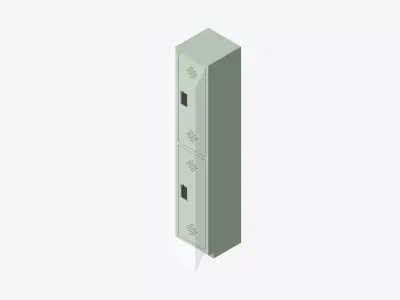 Locker - Plastic - Locka - Classic Extra - Double Tier Low-poly 3D model