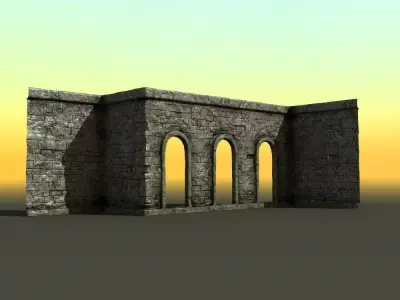 Medieval Stone Archs 3D model